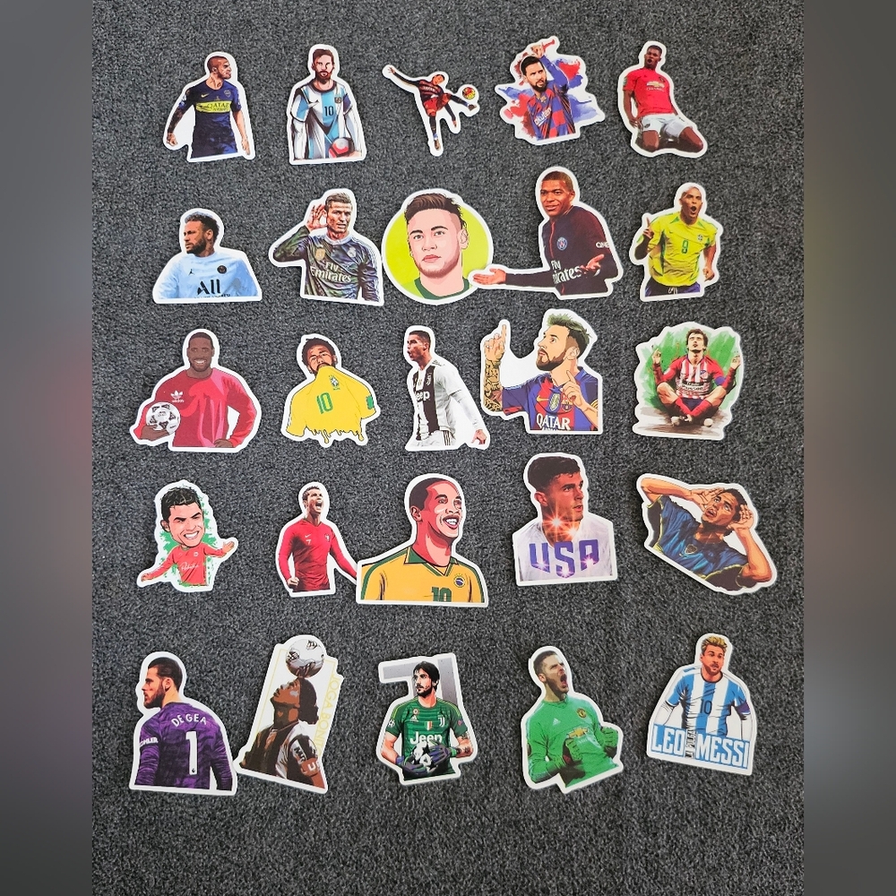 Professional Soccer player stickers, Leon Messi, Christian Ronaldo, Journaling